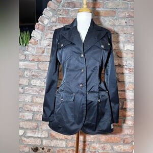 Versace Jeans Couture Collection Black fitted trench style coat